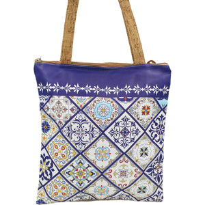 Portugal Multicolor Tiles Azulejos Natural Cork Tote Bag