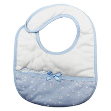 Load image into Gallery viewer, Portuguese Blue Baby Classic Snap Bib &quot;Principe&quot; and Booties Set

