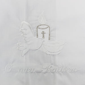 Maiorista Made in Portugal Grey Candle Baptismal Towel