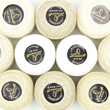 Load image into Gallery viewer, Limol Size 12 White 50 Grs 100% Mercerized Crochet Thread Cotton Ball Set