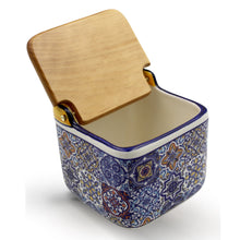 Load image into Gallery viewer, Traditional Portuguese Yellow Tile Azulejo Ceramic Salt Holder
