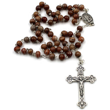 Load image into Gallery viewer, Our Lady of Fatima Handmade Brown Glass Rosary
