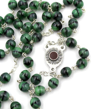 Load image into Gallery viewer, Our Lady of Fatima Green Glass Beads Catholic Rosary
