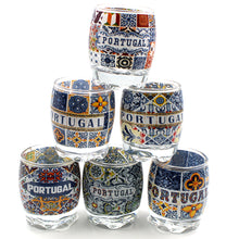 Load image into Gallery viewer, Portugal Tile Azulejo Themed Shot Glasses - Set of 6