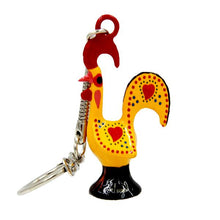 Load image into Gallery viewer, 2" Traditional Portuguese Aluminum Good Luck Rooster Keychain