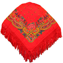 Load image into Gallery viewer, Portuguese Folklore Regional Half Head Viana Scarf Shawl With Fringe
