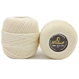 Limol Size 12 Neutral 100 Grs 100% Mercerized Crochet Thread Cotton Ball Set
