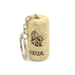 Handmade 100% Natural Portuguese Cork Keychain - Set of 3