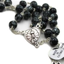 Load image into Gallery viewer, Our Lady of Fatima Glass Grey Beads Rosary