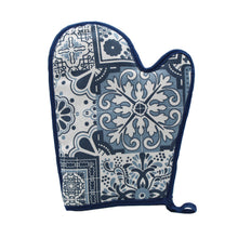 Load image into Gallery viewer, 100% Cotton Portugal Blue Tile Azulejo Oven Mitt and Pot Holder Set
