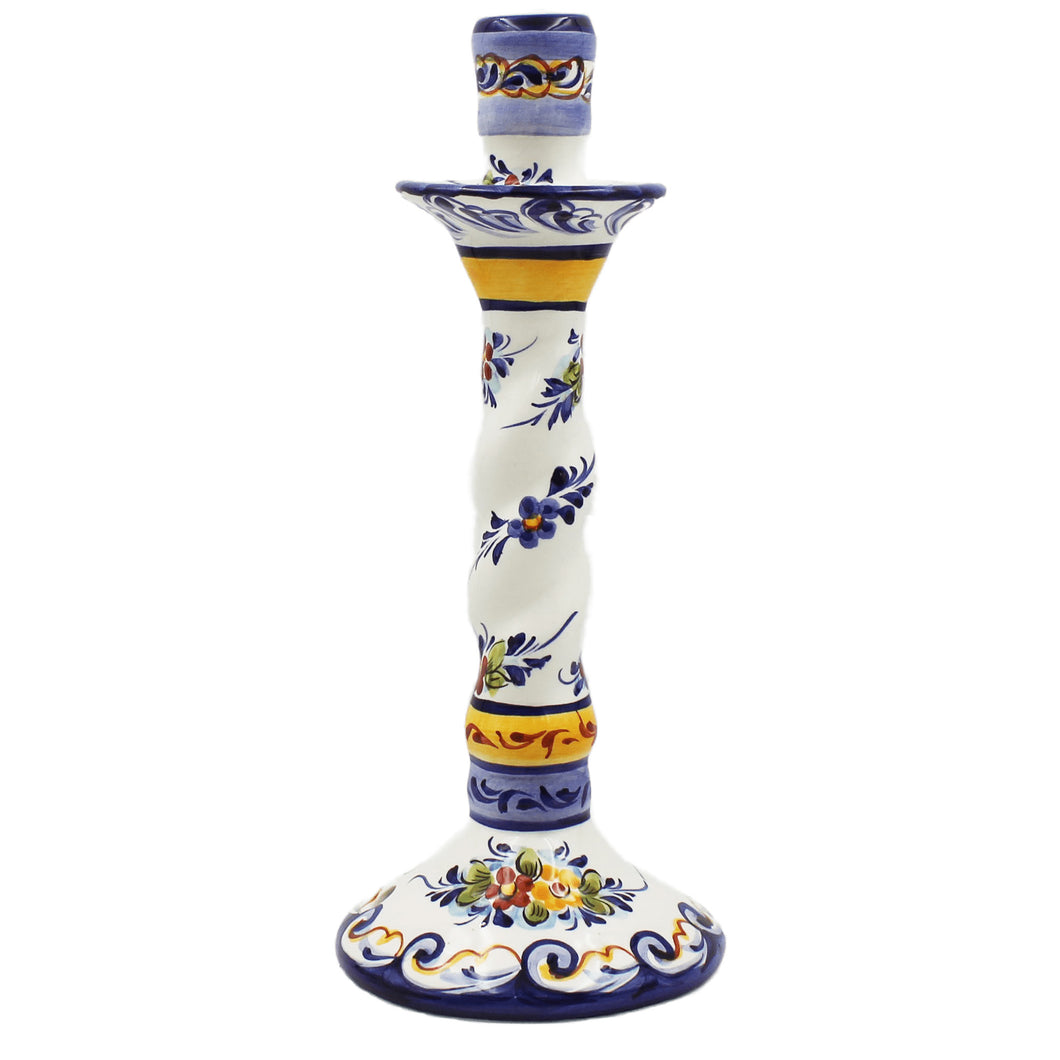 Hand-Painted Decorative Ceramic Floral Candle Holder
