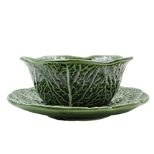 Load image into Gallery viewer, Faiobidos Hand-Painted Ceramic Cabbage Bowl with Plate
