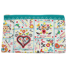 Load image into Gallery viewer, Large Colorerd Portuguese Sayings Cosmetic & Toiletry Bag