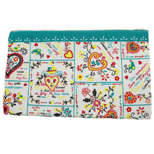 Load image into Gallery viewer, Large Colorerd Portuguese Sayings Cosmetic & Toiletry Bag