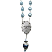 Load image into Gallery viewer, Handmade in Portugal Light Blue Pearl Beads Our Lady of Fatima Rosary
