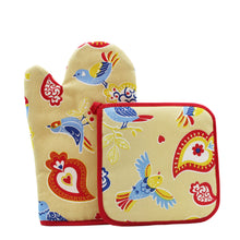 Load image into Gallery viewer, 100% Cotton Amor Perfeito Oven Mitt and Pot Holder
