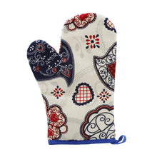Load image into Gallery viewer, 100% Cotton Viana Hearts Oven Mitt and Pot Holder
