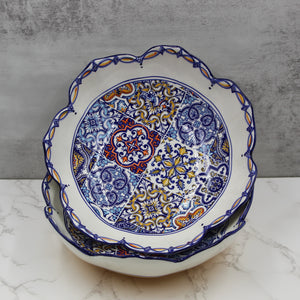 Hand-painted Traditional Portuguese Ceramic Tulip Salad Bowl