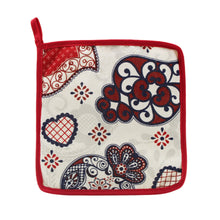 Load image into Gallery viewer, 100% Cotton Viana Hearts Oven Mitt and Pot Holder