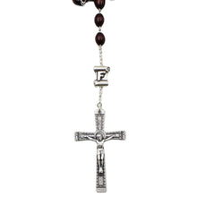 Load image into Gallery viewer, Our Lady of Fatima Dark Brown Wood Rosary with Fatima Letters