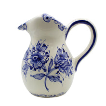 Load image into Gallery viewer, Hand-Painted Portuguese Ceramic Blue Floral Jug Pitcher
