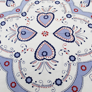 100% Cotton Blue and Red Viana Style Made in Portugal Tablecloth