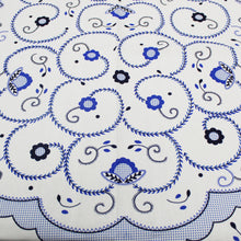 Load image into Gallery viewer, 100% Cotton Blue Viana Style Made in Portugal Tablecloth

