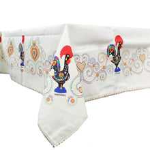 Load image into Gallery viewer, 100% Cotton Cream Traditional Rooster Galo de Barcelos Regional Made in Portugal Tablecloth
