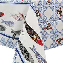 Load image into Gallery viewer, 50% Cotton and Polyester Good Luck Rooster Portuguese Sardine Made in Portugal Tablecloth
