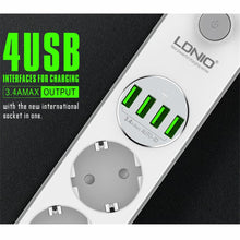 Load image into Gallery viewer, LDNIO 220 Volt European Cord Smart USB Power Strip Surge Protector