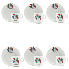 Load image into Gallery viewer, Portuguese Rooster with Flag Espresso Cup and Saucers with Gift Box, Set of 6
