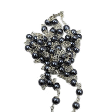 Load image into Gallery viewer, Our Lady of Fatima Grey Pearl Rosary with Cross