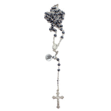 Load image into Gallery viewer, Our Lady of Fatima Grey Pearl Rosary with Cross
