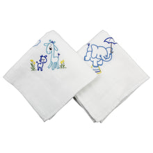 Load image into Gallery viewer, Portuguese Embroidered 2-Piece Cotton Baby Burp Cloth Set
