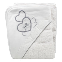 Load image into Gallery viewer, Baby Maior 100% Cotton Made in Portugal Hearts Baby Bath Towel, Various Colors
