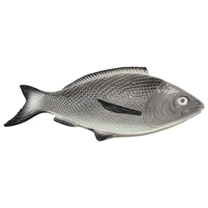 Faiobidos Hand-Painted Ceramic Grey Fish Platter