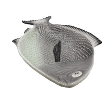 Load image into Gallery viewer, Faiobidos Hand-Painted Ceramic Grey Fish Platter