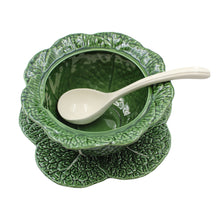 Load image into Gallery viewer, Faiobidos Hand-Painted Large Ceramic Cabbage Tureen with Ladle

