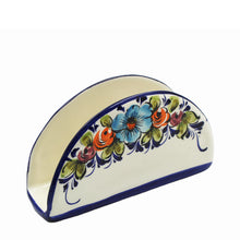 Load image into Gallery viewer, Hand-Painted Portuguese Ceramic Floral Napkin Holder