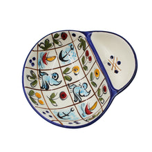 Load image into Gallery viewer, Hand-Painted Portuguese Ceramic Colored Mosaic Small Olive Dish with Pit Holder
