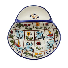 Load image into Gallery viewer, Hand-Painted Portuguese Ceramic Colored Mosaic Small Olive Dish with Pit Holder
