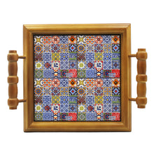 Load image into Gallery viewer, Traditional Portuguese Tile Serving Wooden Tray
