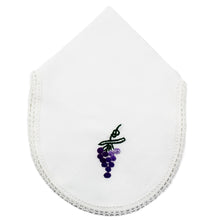 Load image into Gallery viewer, Grape Embroidered Linen Cotton Bread Cover Basket Made in Portugal
