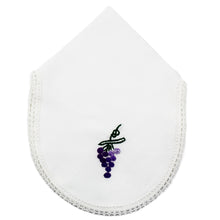Load image into Gallery viewer, Grape Embroidered Linen Cotton Bread Cover Basket Made in Portugal