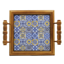 Load image into Gallery viewer, Traditional Portuguese Tile Serving Wooden Tray
