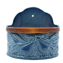 Load image into Gallery viewer, Faiobidos Hand-Painted Ceramic Blue Salt Holder
