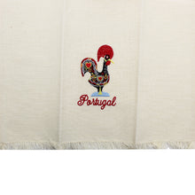 Load image into Gallery viewer, Embroidered Portuguese Decorative Kitchen Rooster Tea Towel with Fringe
