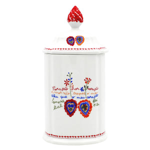 Traditional Portuguese Pottery Ceramic Porcelain Viana Lovers Cookie Jar