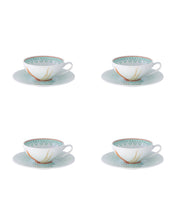Load image into Gallery viewer, Vista Alegre Fiji Tea Cup and Saucer, Set of 4
