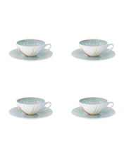 Load image into Gallery viewer, Vista Alegre Fiji Tea Cup and Saucer, Set of 4